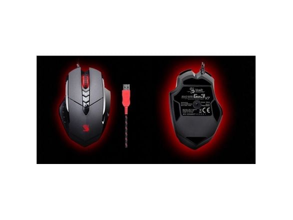 A4Tech Bloody Gaming V8MA Activated - Mus - optisk - 8 knapper - kablet - USB - svart