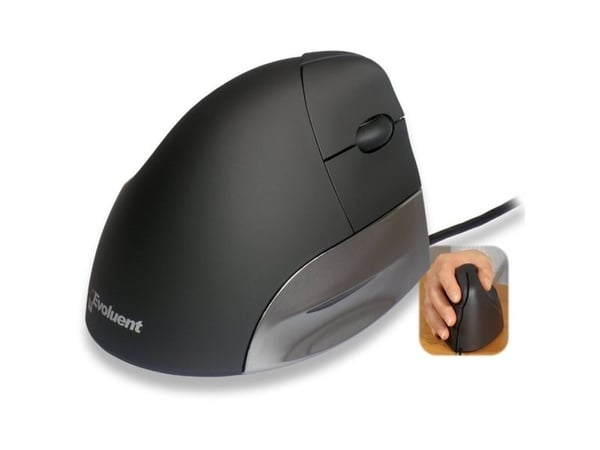 Evoluent VerticalMouse VMS Standart - Vertikal mus - høyrehendt - optisk - 3 knapper - kablet - USB