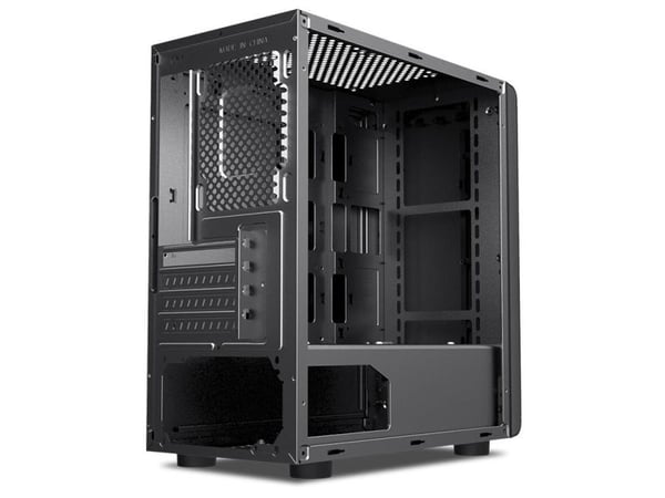 iBox PASSION V4 - Mini-Tower - Hærdet glas  Mini-ATX - ingen strømforsyning - USB/lyd - Sort