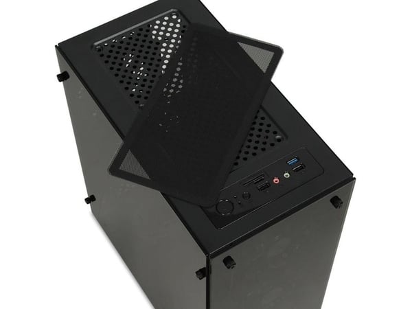 iBox PASSION V4 - Mini-Tower - Hærdet glas  Mini-ATX - ingen strømforsyning - USB/lyd - Sort