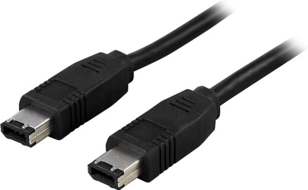 DELTACO - IEEE 1394-kabel - 6 pin FireWire (hann) til 6 pin FireWire (hann) - 2 m