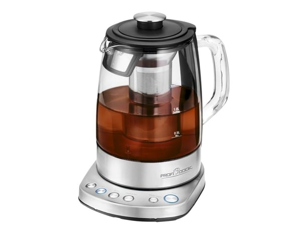 ProfiCook PC-WKS 1167G - Temaskin/kjele - 1.5 liter - 2.2 kW - rustfritt stål / glass