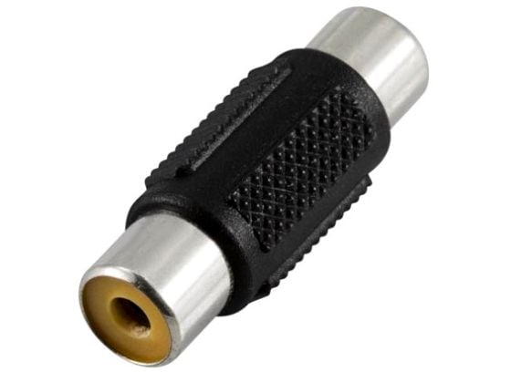 DELTACO - Video/audio-adapter - RCA hunn til RCA hunn - svart