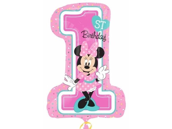 AMSCAN Folieballong Nummer Minnie 1-årsdag (3435201)