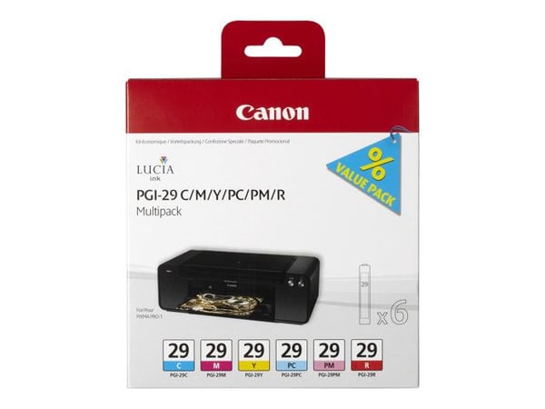 Canon PGI-29 CMY/PC/PM/R Multipack - Gul, cyan, magenta, rød, fotocyan, fotomagenta - original - blekkbeholder - for PIXMA PRO-1
