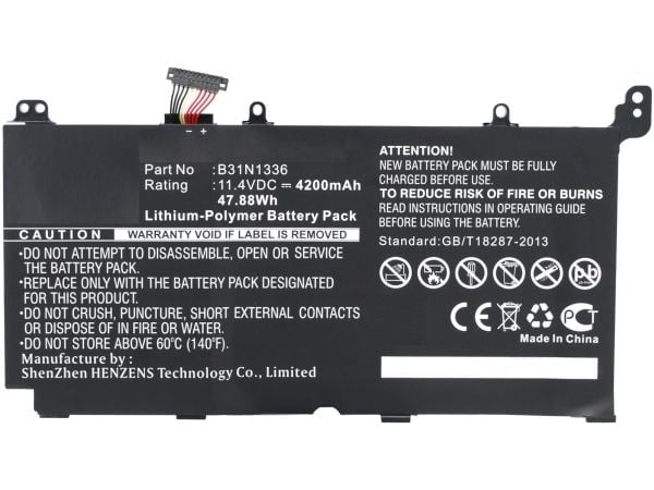 CoreParts - Batteri til bærbar PC - litiumpolymer - 4200 mAh - 47.9 Wh - svart - for ASUS R553LN