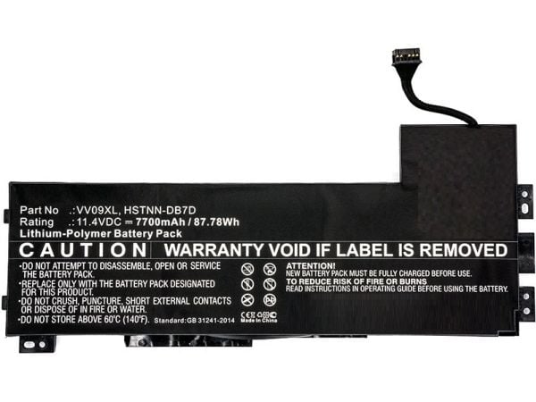 CoreParts - Batteri til bærbar PC - litiumpolymer - 7700 mAh - 87.8 Wh - svart - for HP ZBook 15 G3 Mobile Workstation, 17 G3 Mobile Workstation