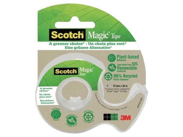 Tapedispenser, Scotch, Magic tape A Greener Choice, 19 mm x 33 m