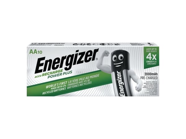 Batteri, Energizer Accu Recharge Power+, genopladelig, AA, pakke a 10 stk