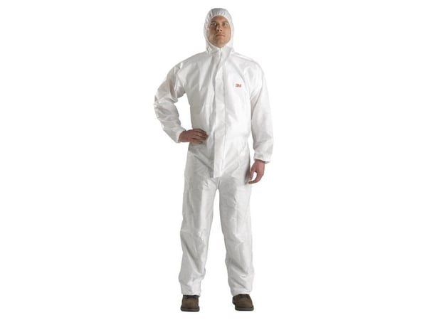 3M 4520-L, Valkoinen, L, Unisex, Vetoketju, SMS-suojahaalari