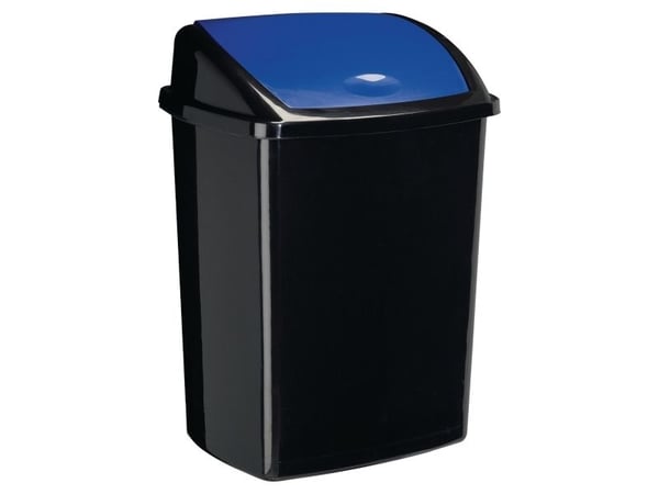 Affaldsspand, CEP, med svinglåg, 50 l, blå