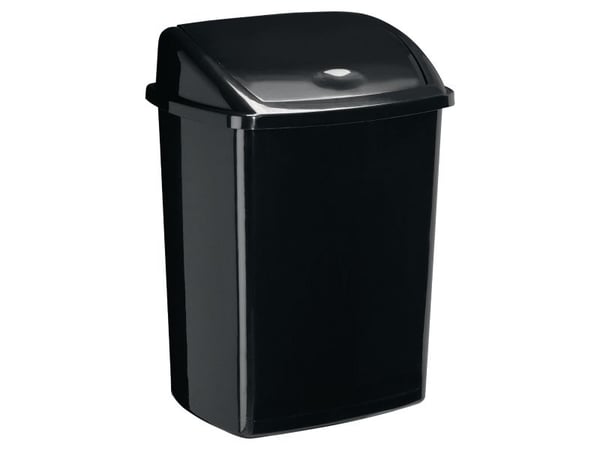 Affaldsspand, CEP, med svinglåg, 50 l, sort