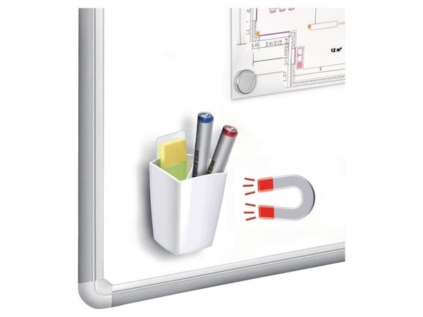 Penneholder, Cep Gloss, til whiteboard, magnetisk, hvid