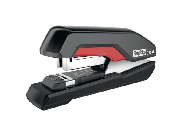 Rapid Supreme S50 - Stiftemaskin - 50 ark - 24/6-24/8+, 26/6-26/8+ - ABS-plast, metall - svart, rød