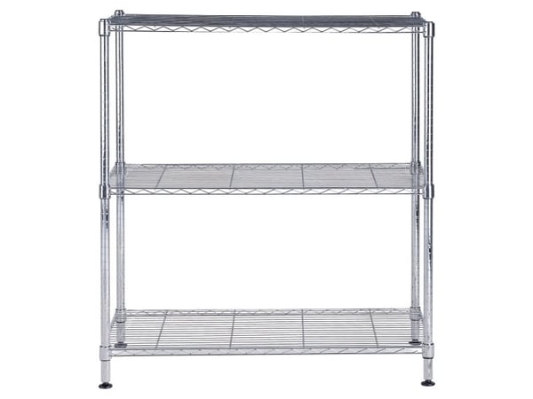 Reol alba chrome stål med 3 hylder medium