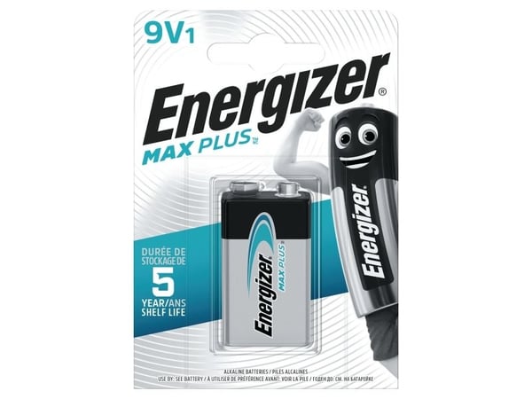 Energizer Max Plus, Kertakäyttöinen akku, 9V, 1 kpl, Kupla