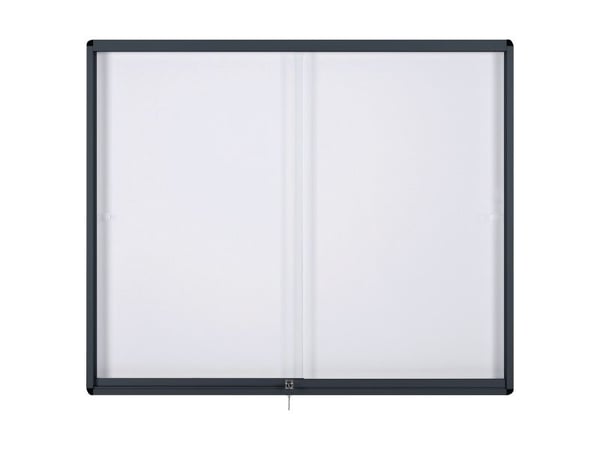 Opslagsskabe, Bi-Office, sikkerhedsglas, indendørs, skydelåger, 15 x A4 ark