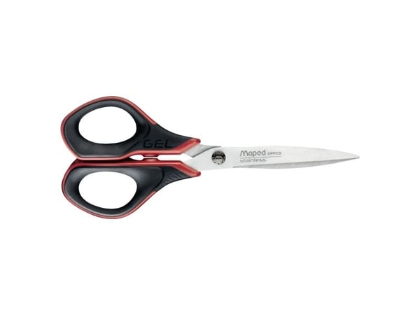 Maped 496210, Rett kutt, Single/enkelt, Sort, Rød, Kunsthåndverk saks, Kontor saks, Ambidekstriøs, 17 cm