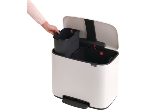 Pedalspand Bbrabantia Bo, 11 + 23 ltr. hvid
