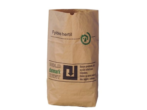 Papirsække, 1-lag, 110 L, 70 x 95 x 25 cm, hvid, pakke a 50 stk.