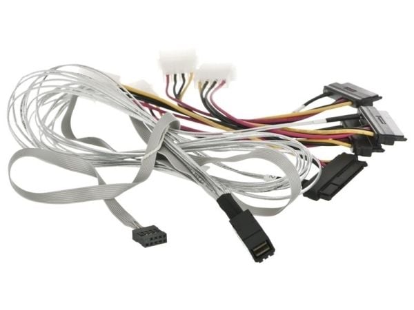 Microchip Adaptec - SAS intern kabel - med sidebånd - SAS 6Gbit/s - 4-spors - 4 x Mini SAS HD (SFF-8643) (hann) til 4-pin intern strøm, 29-pins int...