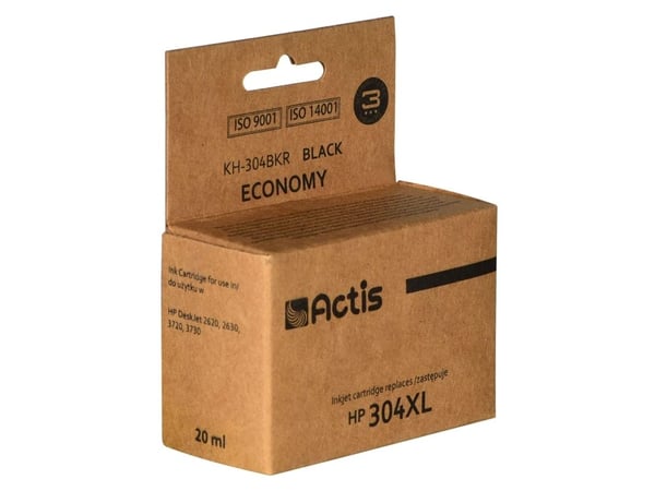 Actis KH-304BKR, Høyt (XL) utbytte, Sort, Pigmentbasert blekk, 20 ml, 1 stykker, Enkeltpakke