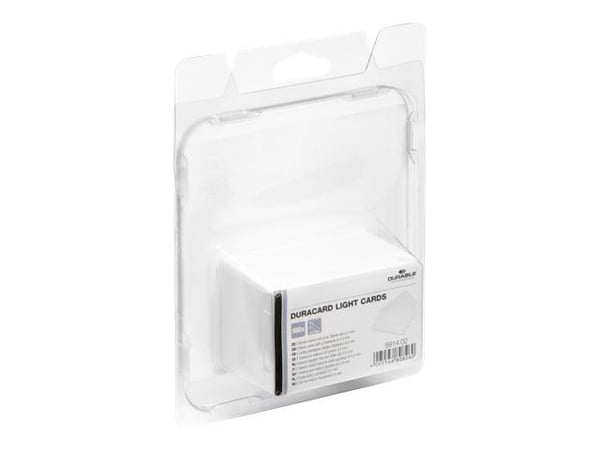DURABLE DURACARD LIGHT - Polyvinylklorid (PVC) - 500 mikroner - 53.98 x 86.6 mm 100 kort kort - for DURACARD ID 300 DURABLE DURACARD LIGHT - Polyvinylklorid (PVC) - 500 mikroner - 53.98 x 86.6 mm 100 kort kort - for DURACARD ID 300