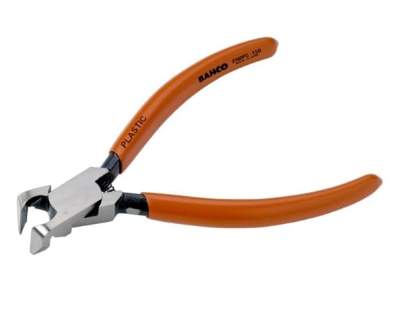 Bahco Sideavbiter vinklet 90°, for bearbeiding av plastdeler, Diagonal tang, 1,5 cm, 1,15 cm, 1,1 cm, Kull stål, PVC, Oransje