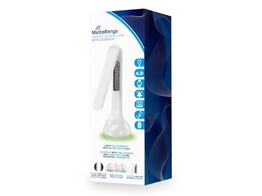 MediaRange - Skrivebordslampe - LED - 3.6 W - nøytralt lys - 4000 K - glanshvit