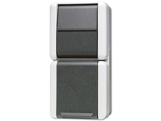 JUNG Schuko pistorasia 876W WG800 IP44 ja vaihtokytkin 876W (876W) (876W)