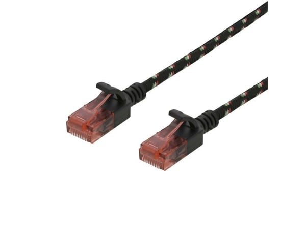 DELTACO - Koblingskabel - RJ-45 (hann) til RJ-45 (hann) - 50 cm - UTP - CAT 6a - formstøpt, uten hindringer, flertrådet - svart