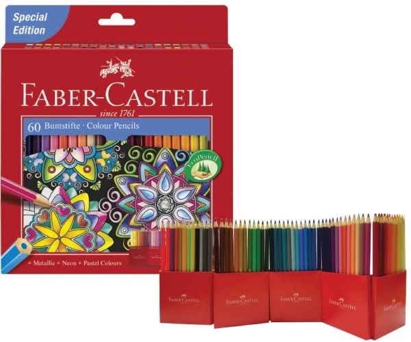 Faber-Castell CASTLE Special Edition - Fargeblyant - assorterte skinnende farger (en pakke 60)