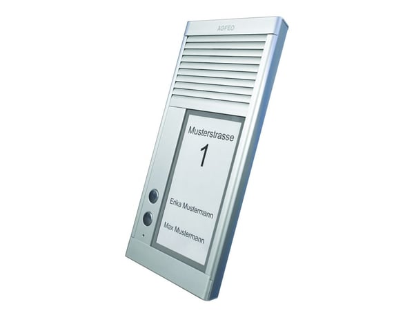 AGFEO DoorSpeak 2, Koblet med ledninger (ikke trådløs), IP33, Aluminium, Aluminium, Vegg, 115 mm