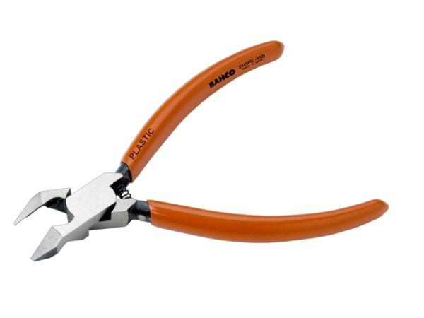 Bahco Sideavbiter vinklet 45°, for bearbeiding av plastdeler, Diagonal tang, 1,5 cm, 2,1 cm, 1,1 cm, Kull stål, PVC, Oransje