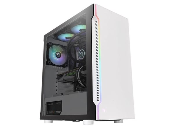 Thermaltake H200 TG Snow RGB - Tower - ATX - sidepanel med vindu (herdet glass) - ingen strømforsyning (PS/2) - hvit - USB/lyd