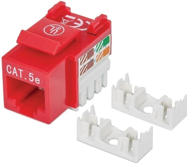 Intellinet 210478, Flad, Rød, RJ-45, Hunstik, 22/26, Cat5e