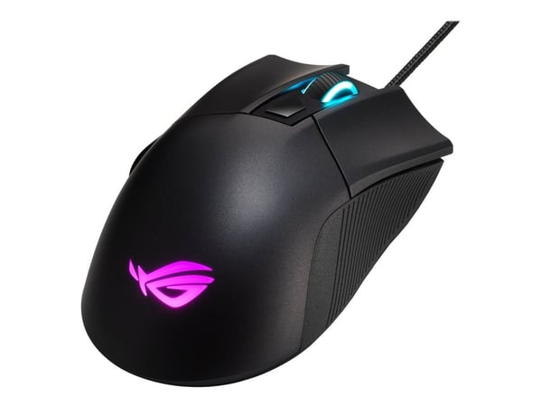 ASUS ROG Gladius II Core - Mus - högerhänt - optisk - kabelansluten - USB - svart - för 15; ROG Strix G15; ROG Zephyrus Duo 15; ROG Zephyrus G14; T...