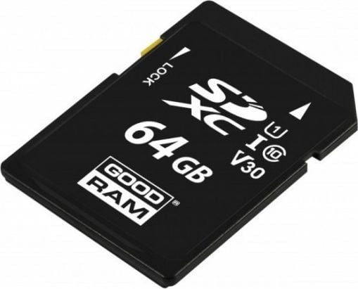 GOODRAM S1A0 - Flash-minneskort - 64 GB - Video Class V30 / UHS-I U1 / Class10 - SDXC UHS-I