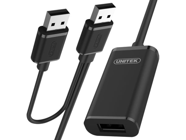 Unitek Y-279 - USB-forlengelseskabel - USB (hann) til USB (hunn) - USB 2.0 - 20 m - svart