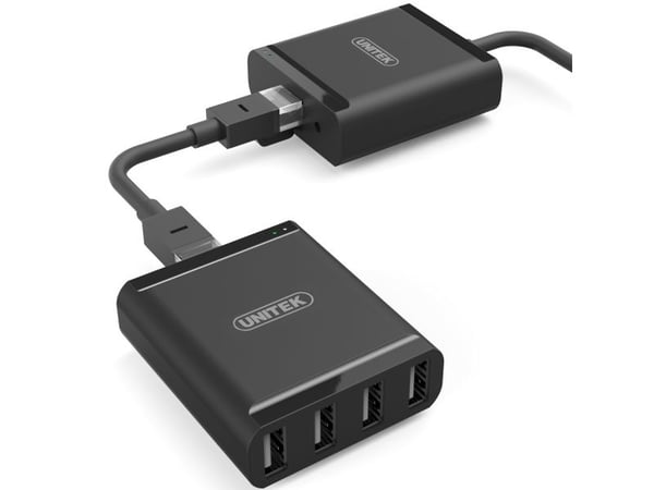 Unitek USB2.0 Extender Over RJ45 + 4-Port Hub - USB-forlængerkabel - USB 2.0 - op til 60 m