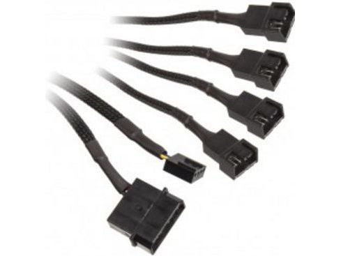 EkWaterBlocks - Viftestrømsplitter - 4-pin intern strøm, 4-pins PWM (hann) til 4-pins PWM (hunn) - 80 cm
