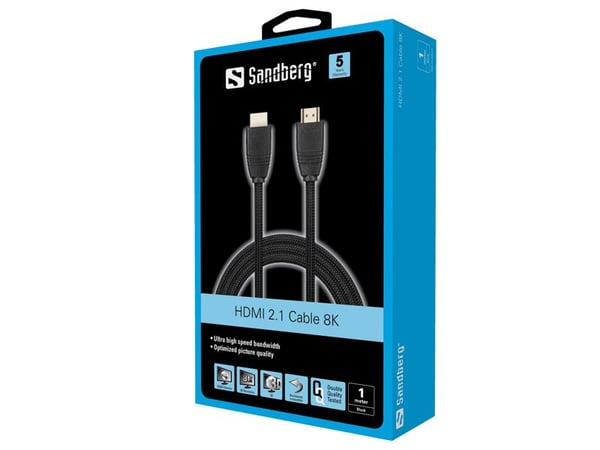 Sandberg - High Speed - HDMI-kabel med Ethernet - HDMI hann til HDMI hann - 1 m - 8K-støtte