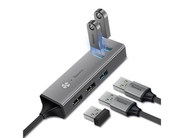 Baseus Matrix HDMI 4K HD Splitter, Kaapelin jakaja, Harmaa, Naaras, HDMI