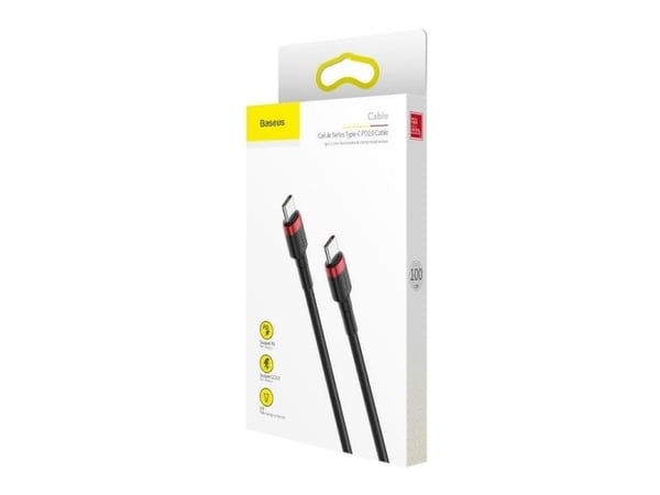 Baseus Cafule - USB-kabel - 24 pin USB-C (hann) til 24 pin USB-C (hann) - USB 2.0 - 20 V - 3 A - 1 m - USB Power Delivery (3A, 60W), støtte for Pow...