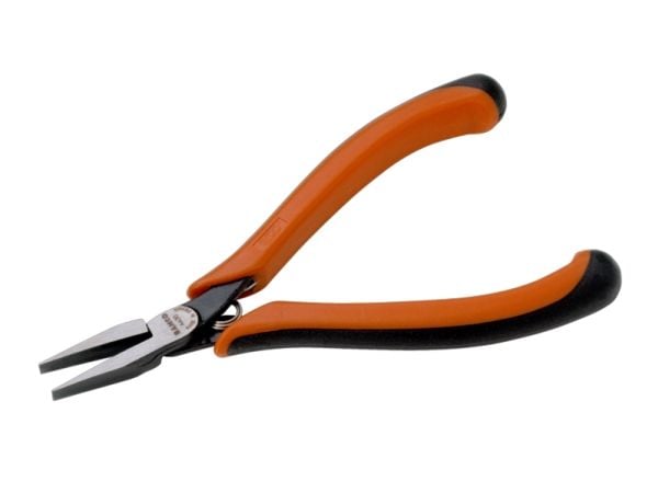 Bahco Flattang, Flat nebbtang, 8,6 mm, 2,5 cm, 7 mm, Polypropylen (PP), Stål, Termoplast, Sort, Oransje