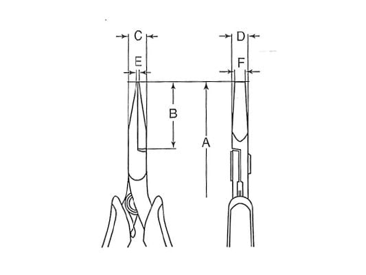 Bahco Flattang, Flat nebbtang, 8,6 mm, 2,5 cm, 7 mm, Polypropylen (PP), Stål, Termoplast, Sort, Oransje