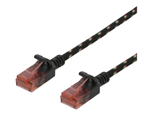 DELTACO - Koblingskabel - RJ-45 (hann) til RJ-45 (hann) - 1.5 m - UTP - CAT 6a - formstøpt, uten hindringer, flertrådet - svart