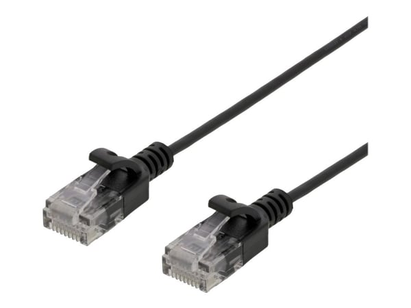 DELTACO - Koblingskabel - RJ-45 (hann) til RJ-45 (hann) - 1 m - UTP - CAT 6 - halogenfri, formstøpt, uten hindringer, flertrådet - svart