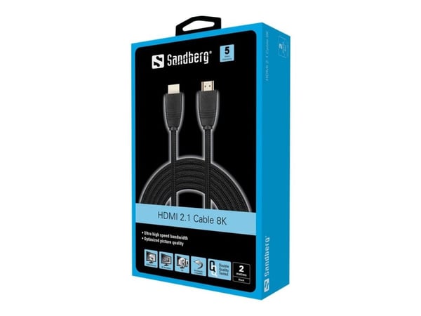 Sandberg - Highspeed with Ethernet HDMI-kaapeli - HDMI (M) - HDMI (M) - 2.0m - 8K tuki (509-14)
