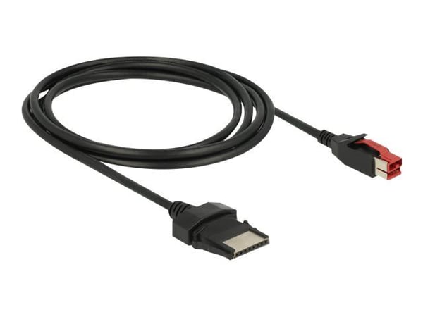 Delock - USB-kabel med egen strömförsörjning - USB PlusPower (24 V) (hane) till 8 stifts (1x8) PoweredUSB-fjärrsida (hane) - 24 V - 2 m - svart